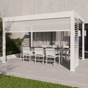 Pergola autoportante motorisée NATERIAL Astra aluminium blanc, 11.79 m²