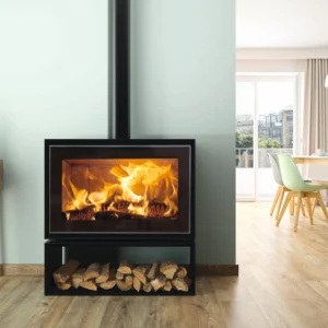 Poêle à bois CROWN Poele a bois milan bucher ecodesign noir, 7.2 kW