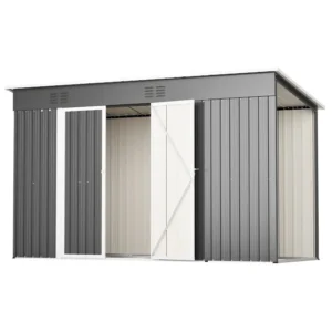 Abri de Jardin 2,55m², Imperméable et Robuste avec Base Surélevée