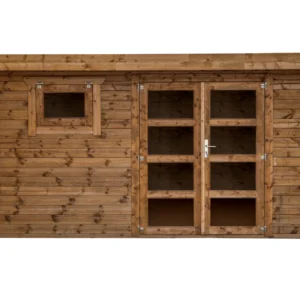 Abri de jardin en bois, traitée , ep 28mm, espace utile 9.9m² INT042 / INEKSA