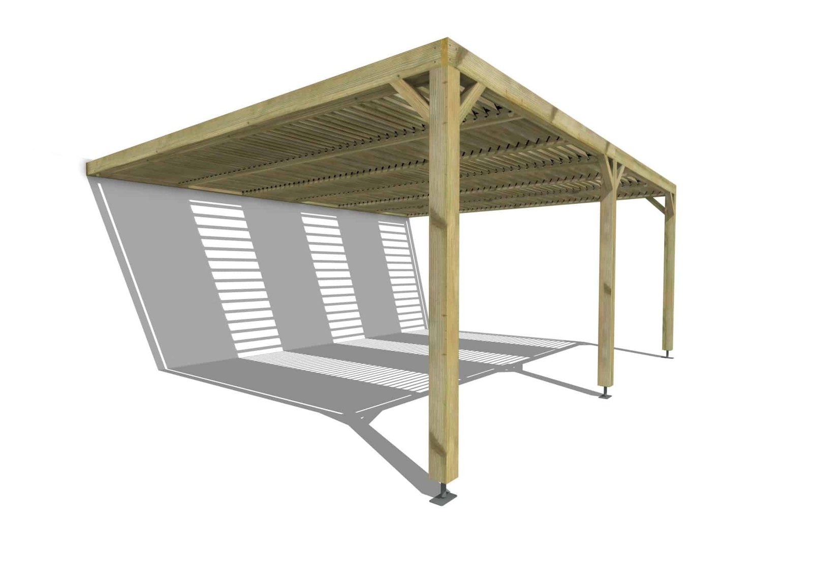 Pergola bioclimatique adossée Vert en Bois 29.65 m² – Image 5
