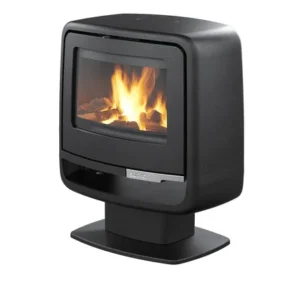 Poêle à bois SUPRA Paul sur pied noir, 10 kW