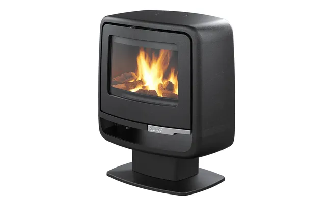 Poêle à bois SUPRA Paul sur pied noir, 10 kW