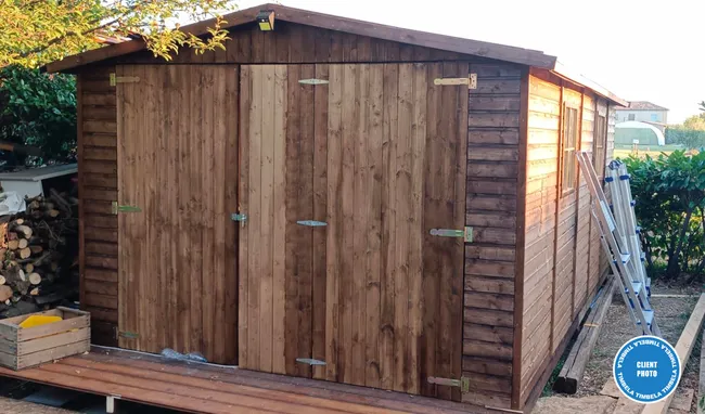 GARAGE en bois 15 m² - Chalet avec fenêtres - H222 x 516 x 324 cm – Image 5