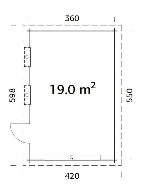 Garage toit plat Rasmus 19,0 m² - 1 place Palmako, 4.1x6m dim – Image 5