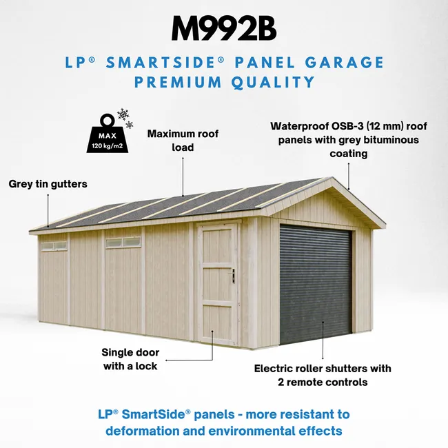 Garage Qualité Premium 21 m²- L378xl648 cm- Timbela M992B-TERRA BROWN – Image 5